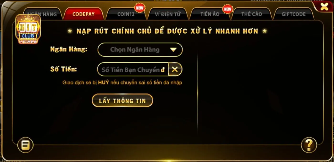 Hướng dẫn người chơi nạp tiền qua codepay