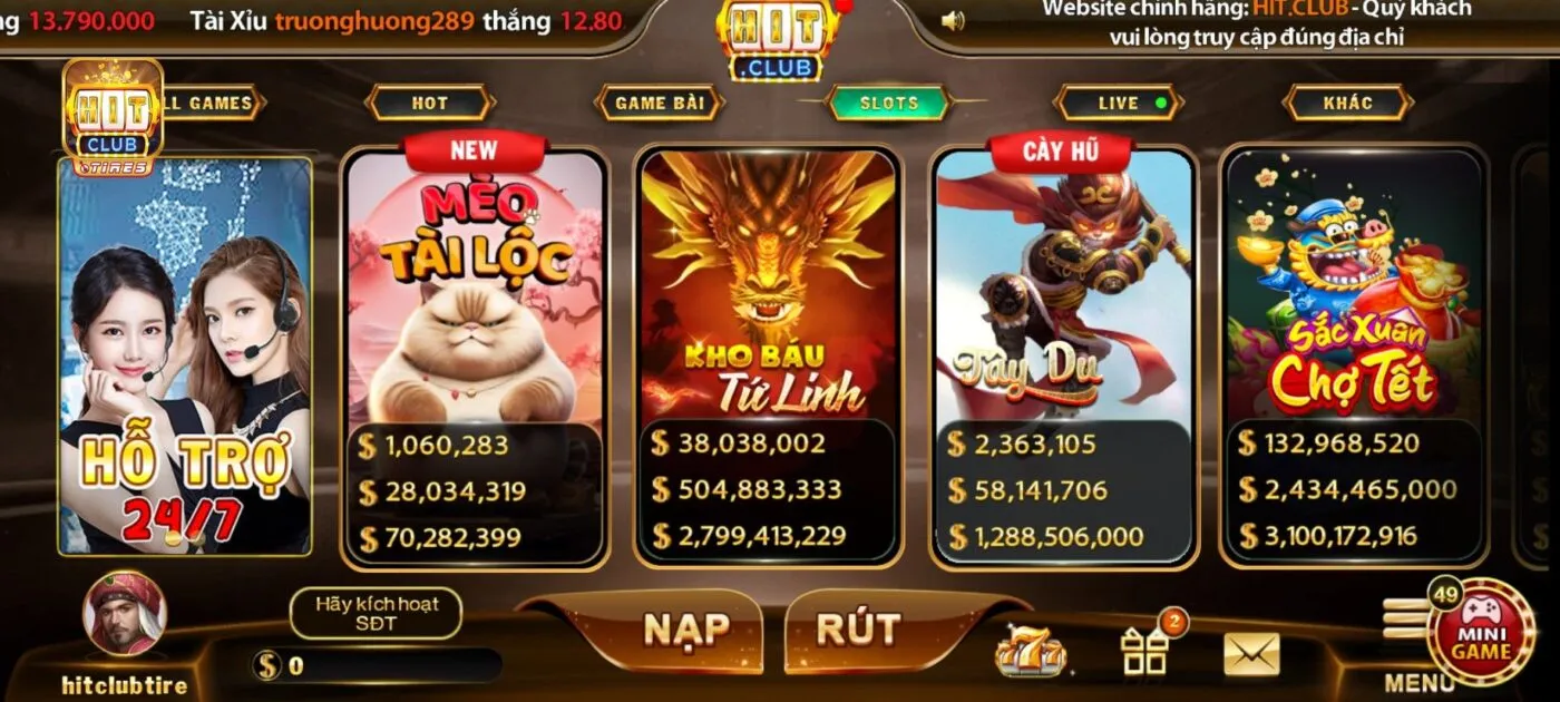 Thao tác cần thực hiện để rút tiền Hitclub 
